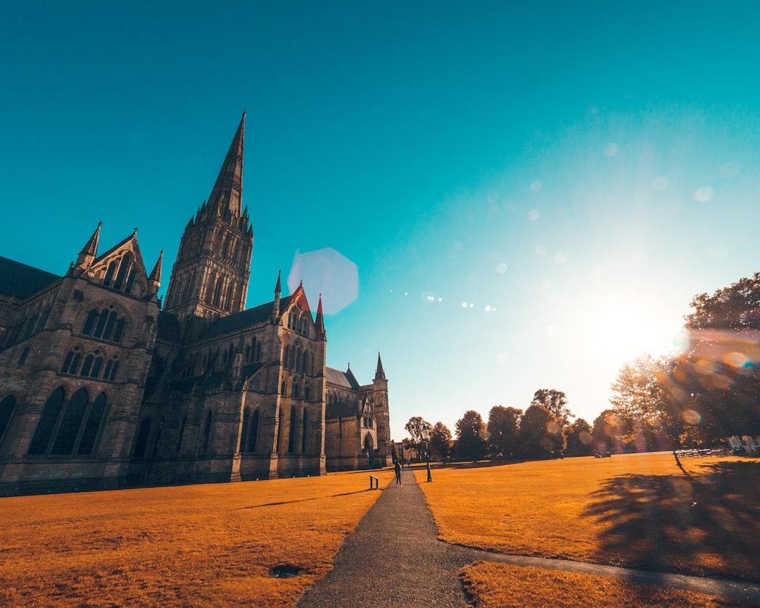 Salisbury Cathedral in the Sunset
