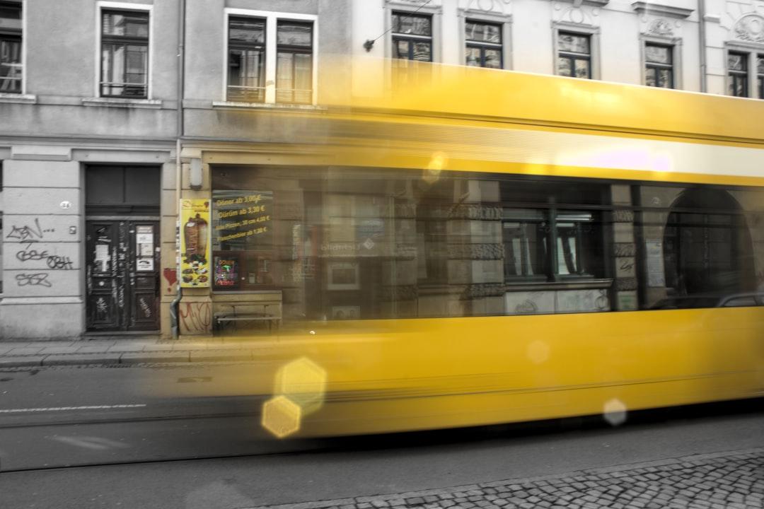 Tram goes through Dresden