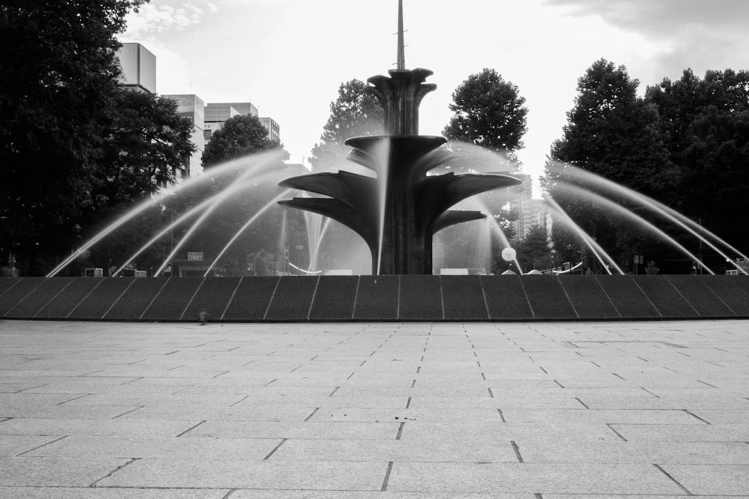 Water fountain, park in Sapporo.