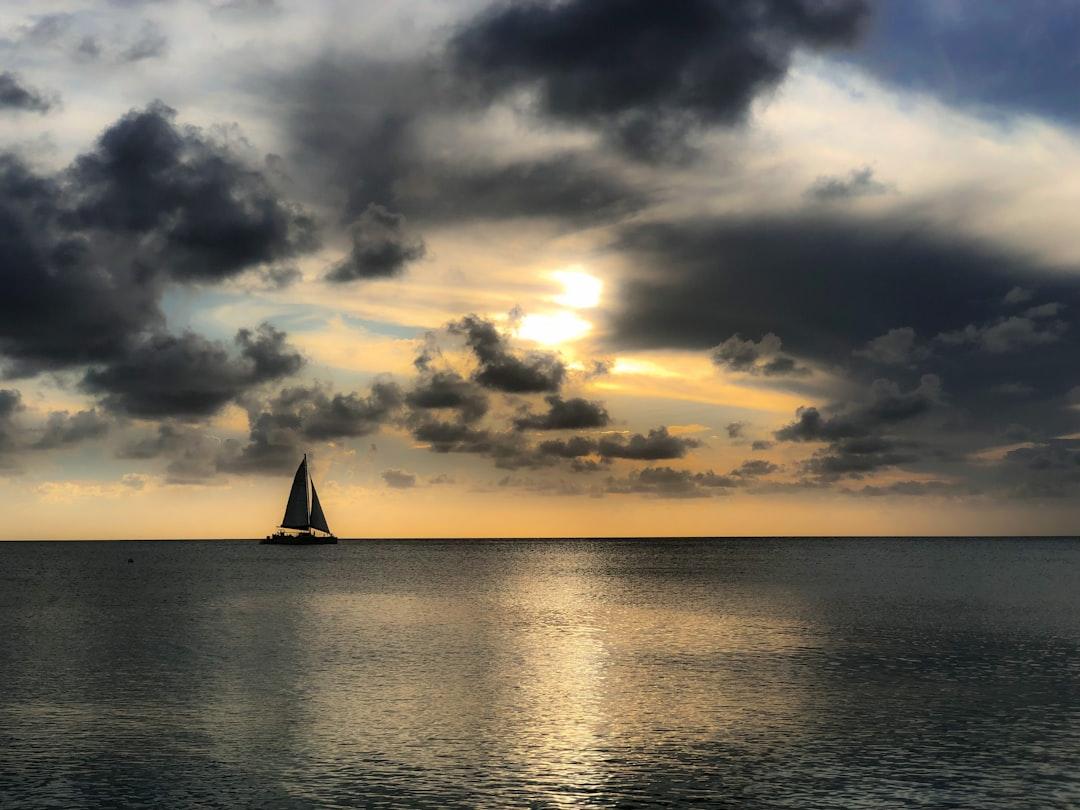 Sailboat riding into the sunset