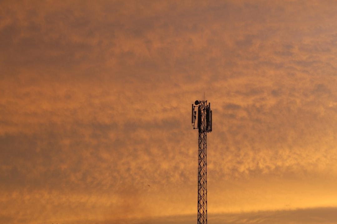 Radio tower at sunset in Paramaribo,Suriname