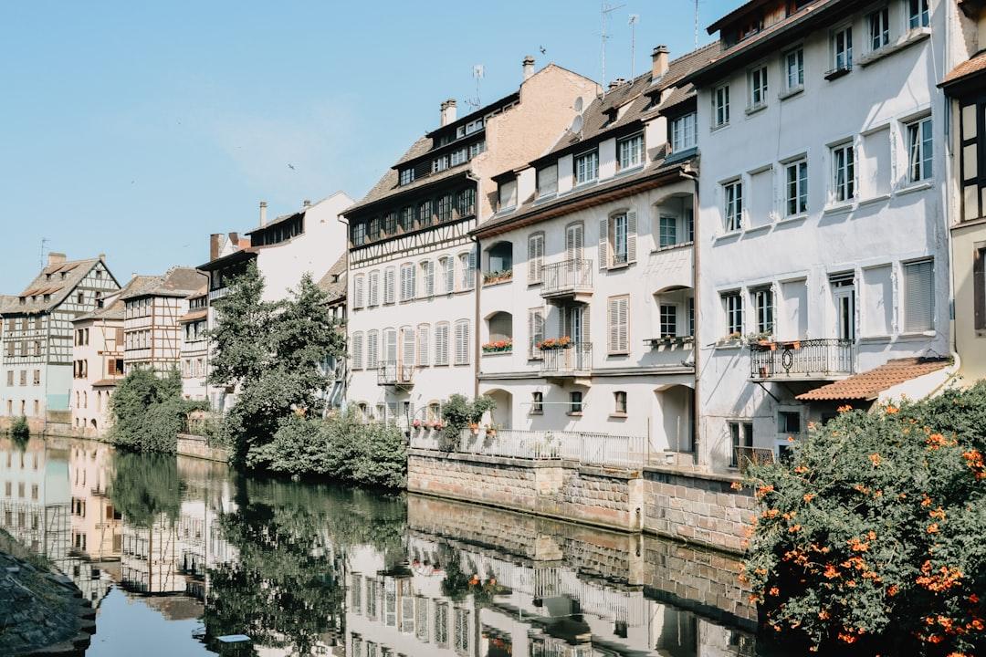 Homes on the river in Strasbourg France. 