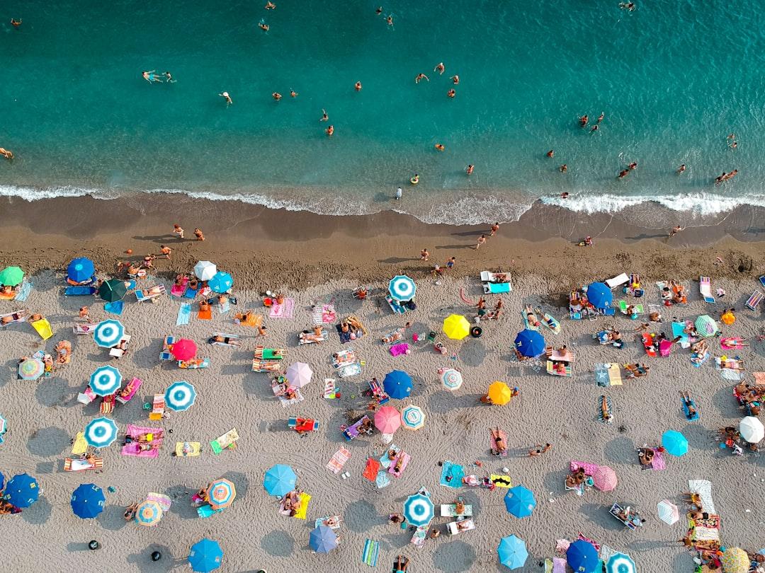 Symmetrical beach in Italy