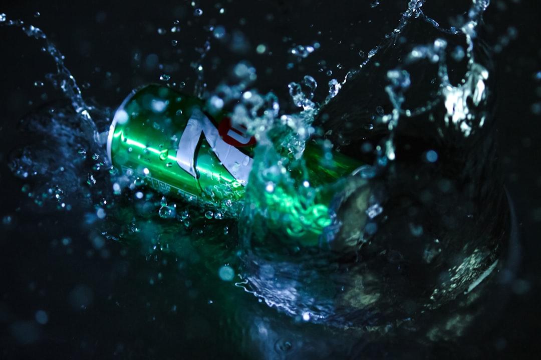 green and white water drop