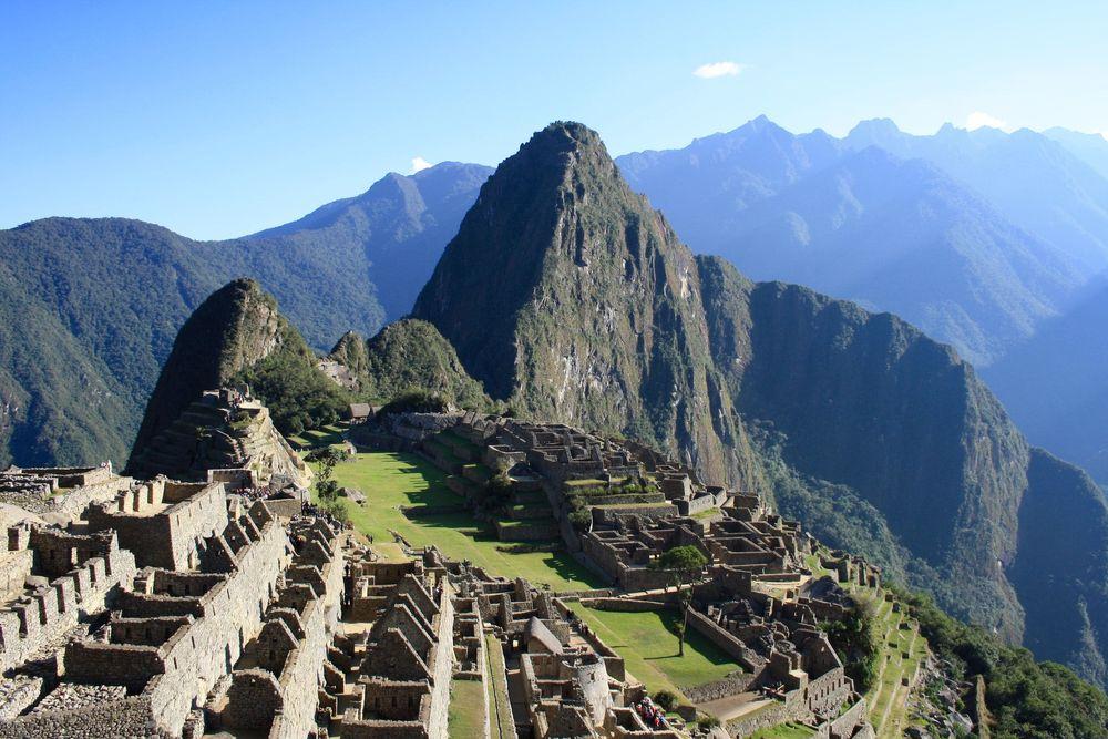 Blue sky over Machu Picchu