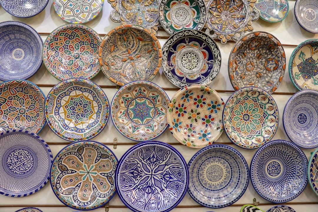 assorted color ceramic decorative plates lot