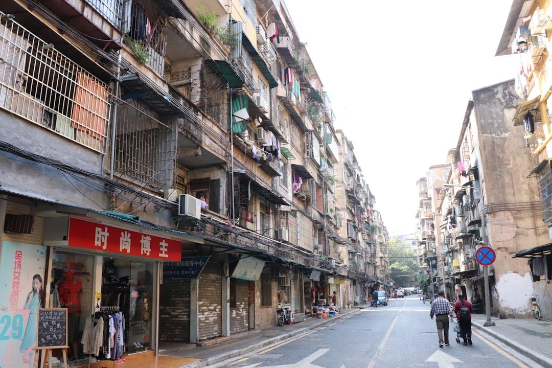 Local street in Xiaogang, Guangzhou.