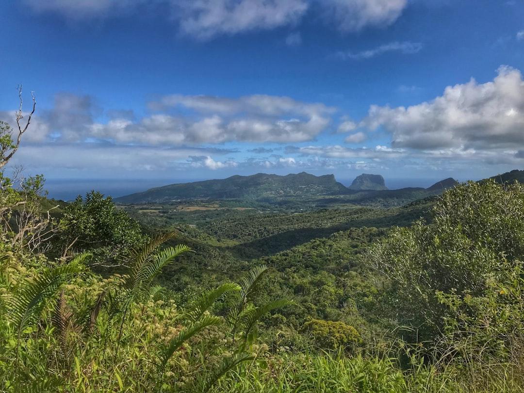 Landscape from Mauritius showing rain forest and mountains 