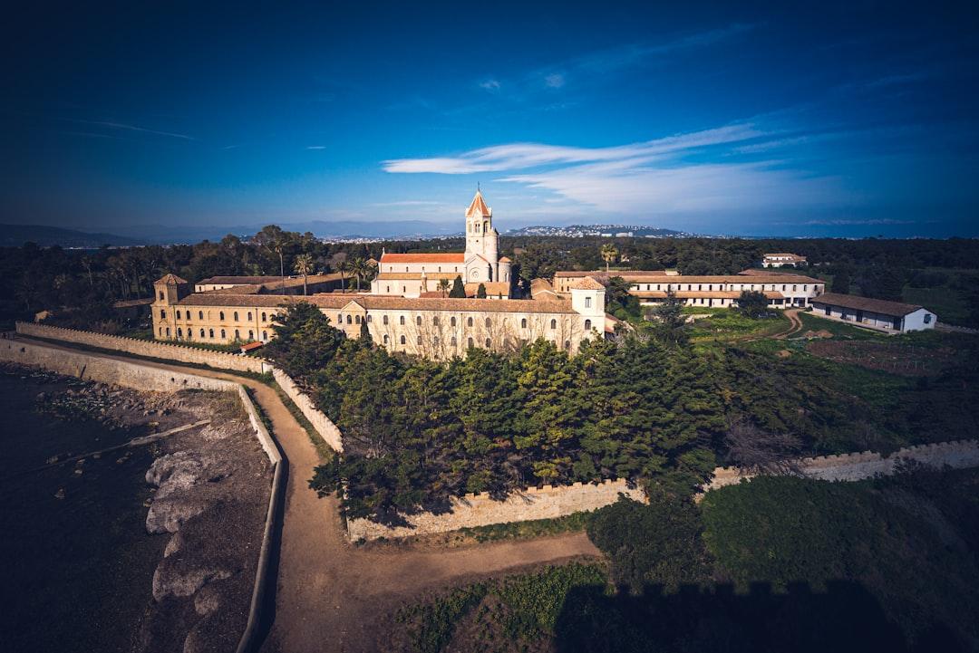 Great view of the Abbaye of Lérins on the Saint Honorat Island