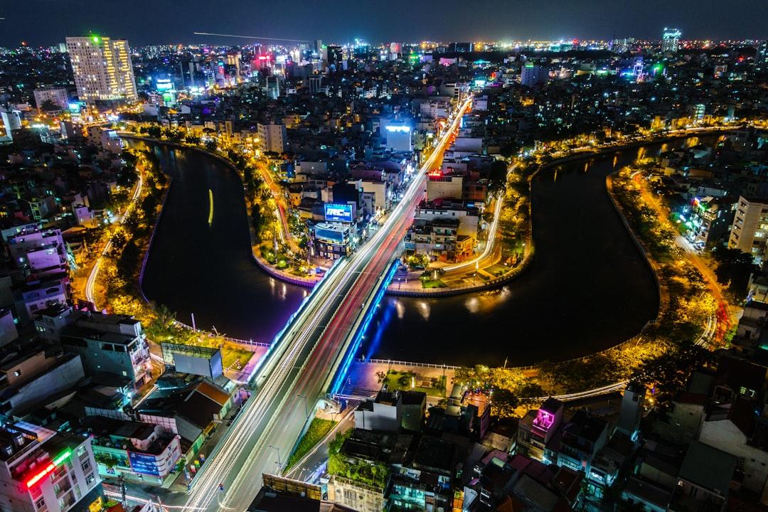 Above the fast-moving city of Saigon, Vietnam. 👉🏻 Please credit my website: GlobalCareerBook.com 👈🏻