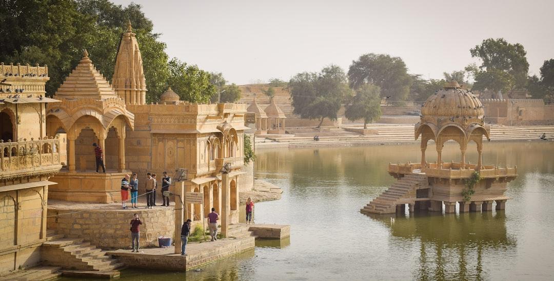 Cenotaph on Gadsisar lake, Jaisalmer - Rajasthan (India)