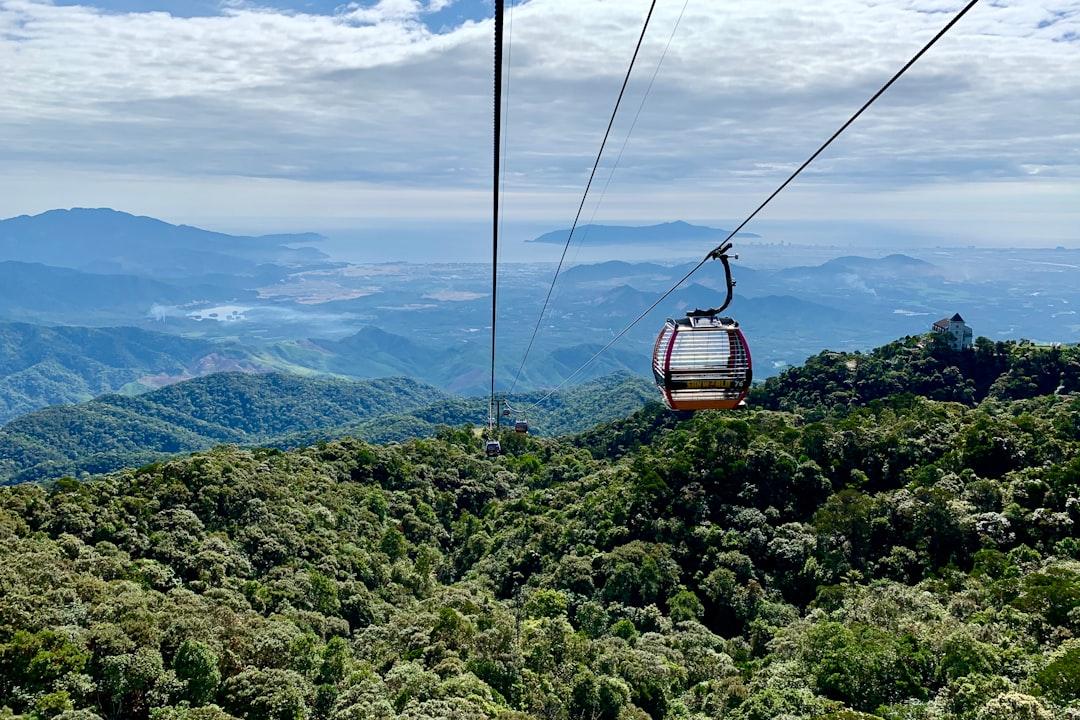 On a cable car ride onto Ba Na hills in Vietnam overlooking the landscape and Da Nang. Taken June 2019.